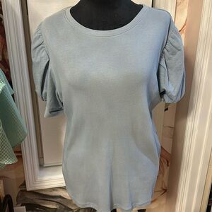 1State XL blue shirt with puff sleeves never worn NWOT